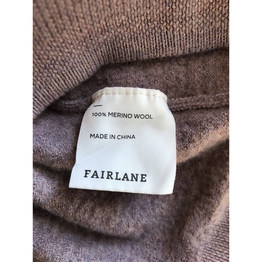 Fairlane Mens Medium 100% Merino Wool 1/4 Zip Sweater Purple Heather Long Sleeve - Picture 8 of 11